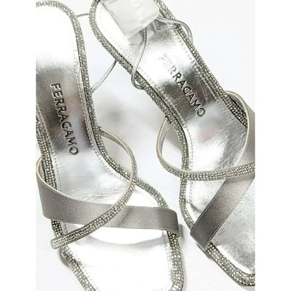 Ferragamo Women's Allegra Embellished High Heel Sandals Size 8 (MSRP $1,450) - Picture 5 of 11